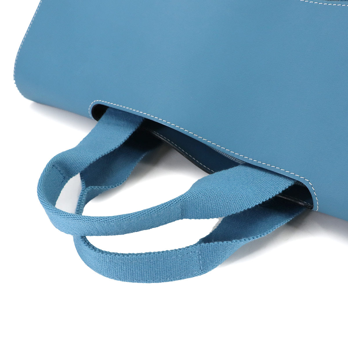 Valparaiso MM Hand Bag Toile chevrons Leather Bleu Jean Purse