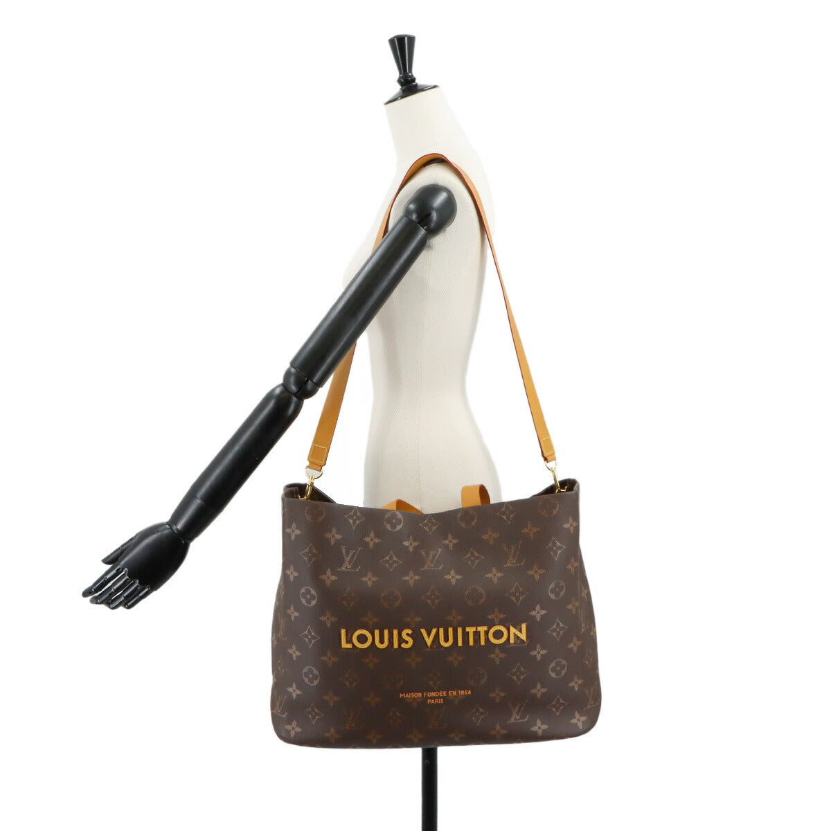 Monogram Shopper Tote MM 2way Shoulder Bag Leather M13928