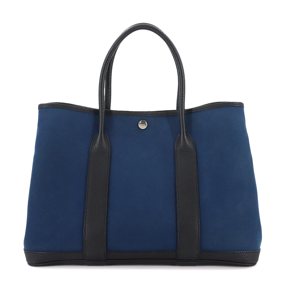 Garden Party PM Tote Bag Toile Officier Leather Navy Black