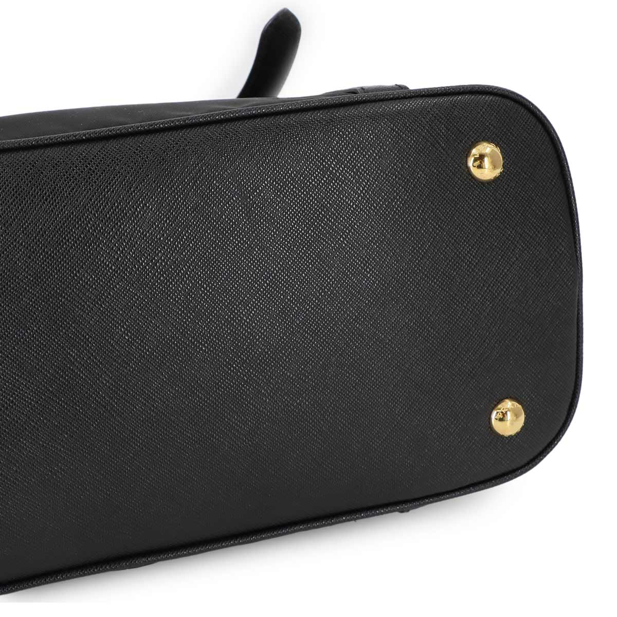 Hand Shoulder Bag Nylo Saffiano leather Black 1BB013 Purse