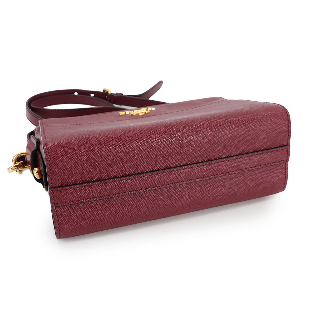 Shoulder Bag Saffiano Leather Bordeaux 1BH104 Purse