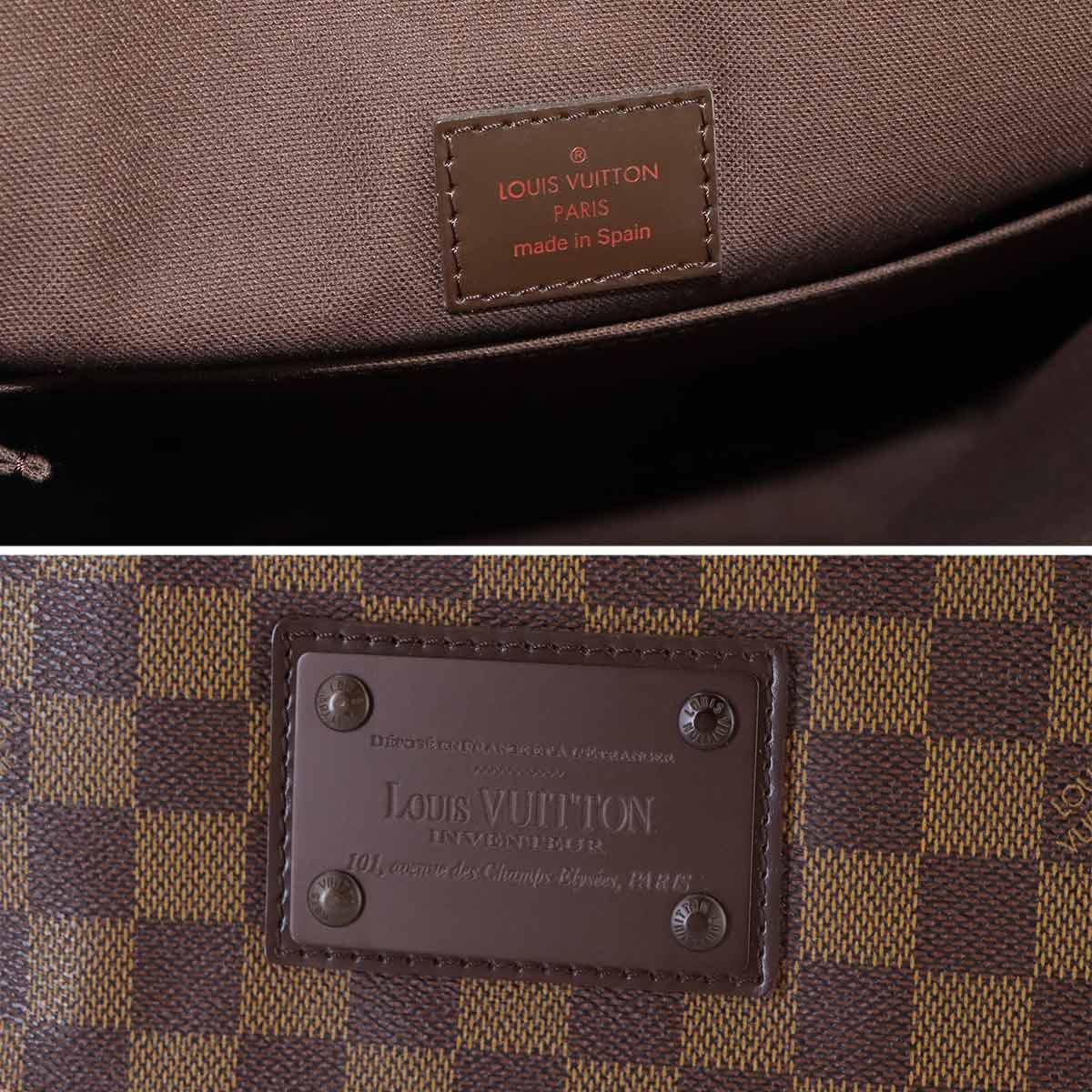 Damier Brooklyn Shoulder Bag Ebene N51211 Unisex Purse