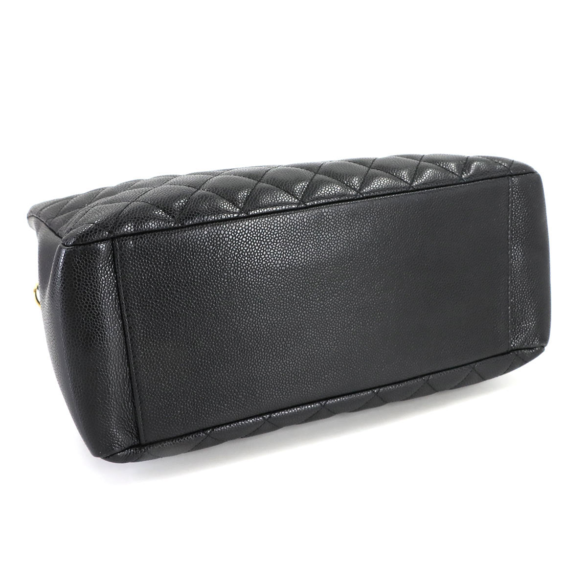 Matelasse Grand Shopping Tote Bag Leather Black GST A50995