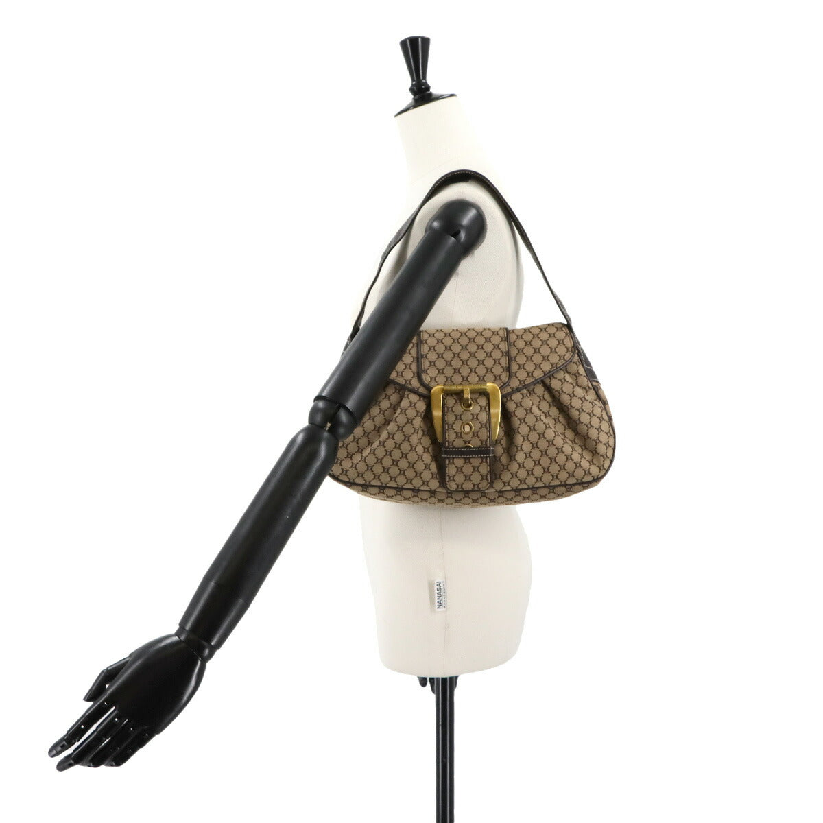 Macadam Hand Bag Canvas Leather Brown Purse Vintage