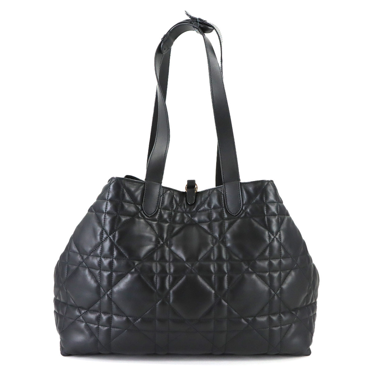 Macrocannage Toujours Large Tote Bag Leather Black