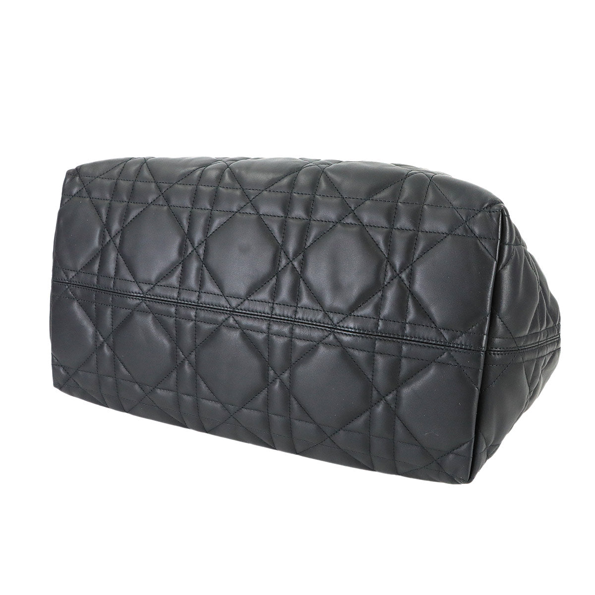 Macrocannage Toujours Large Tote Bag Leather Black