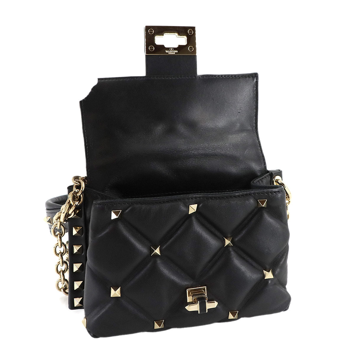Candy Studs Shoulder Bag Leather Black Purse