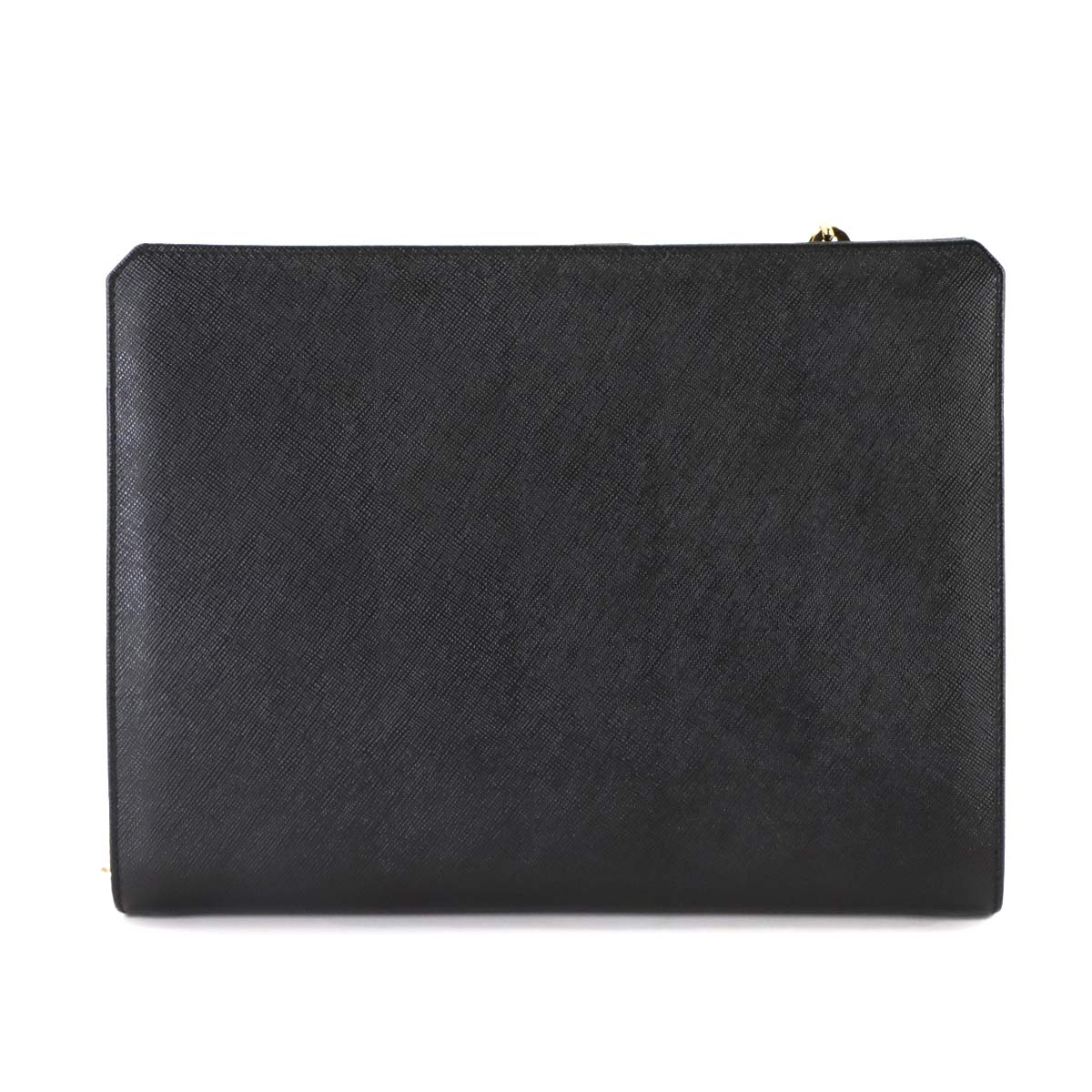 Gancini Chain Shoulder Bag Leather Black 21 8753