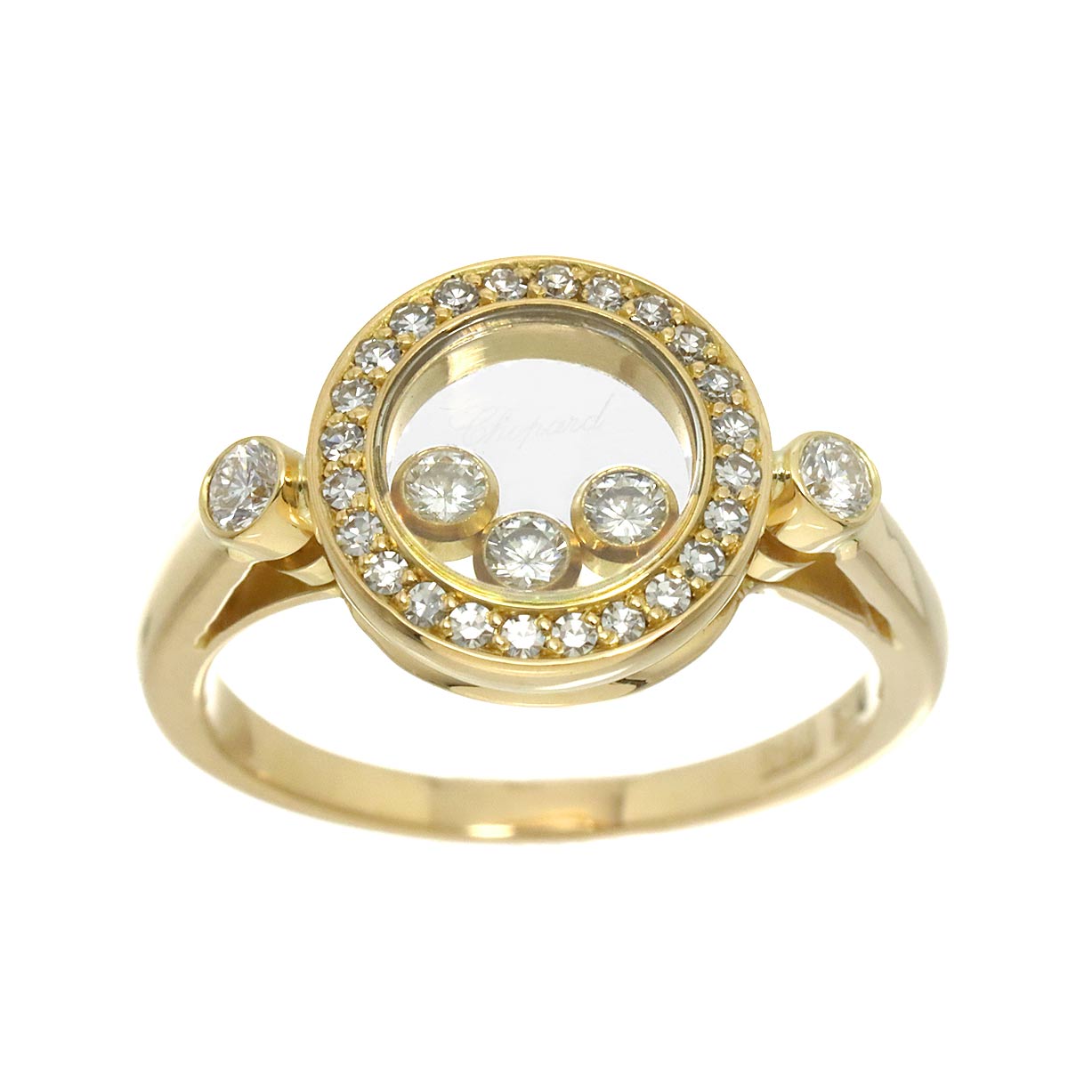 Happy Diamond Ring 18K YG 750 Size6-6.25(US)