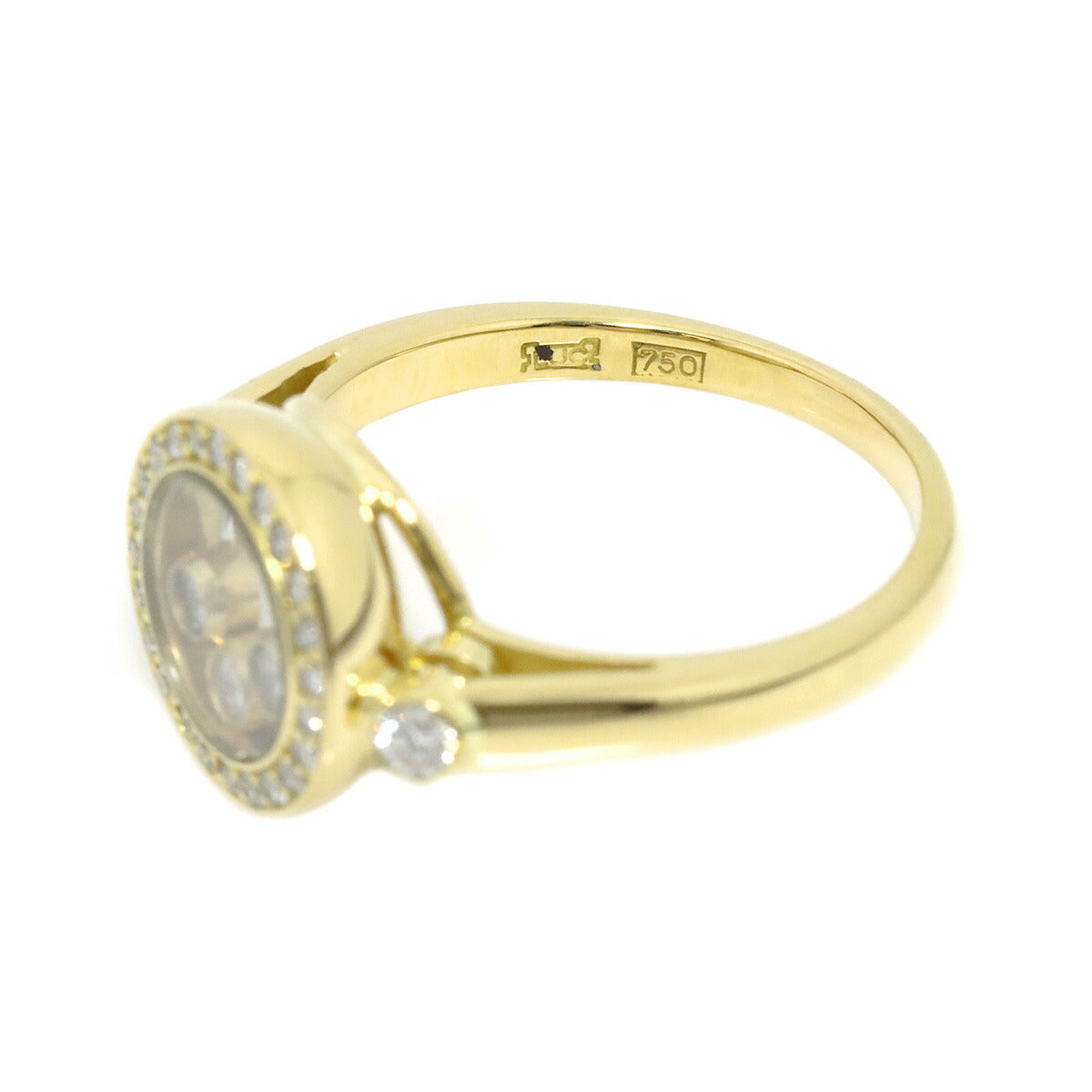 Happy Diamond Ring 18K YG 750 Size6-6.25(US)