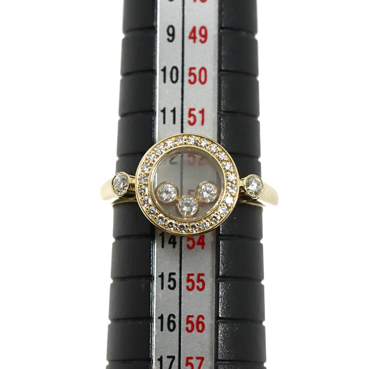 Happy Diamond Ring 18K YG 750 Size6-6.25(US)