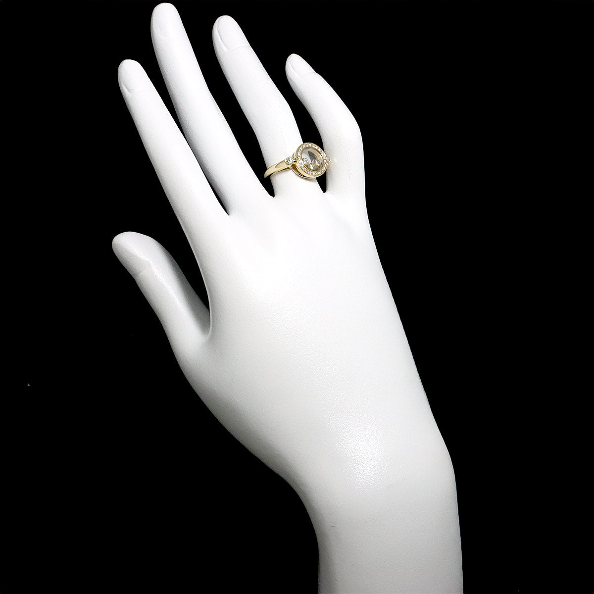 Happy Diamond Ring 18K YG 750 Size6-6.25(US)