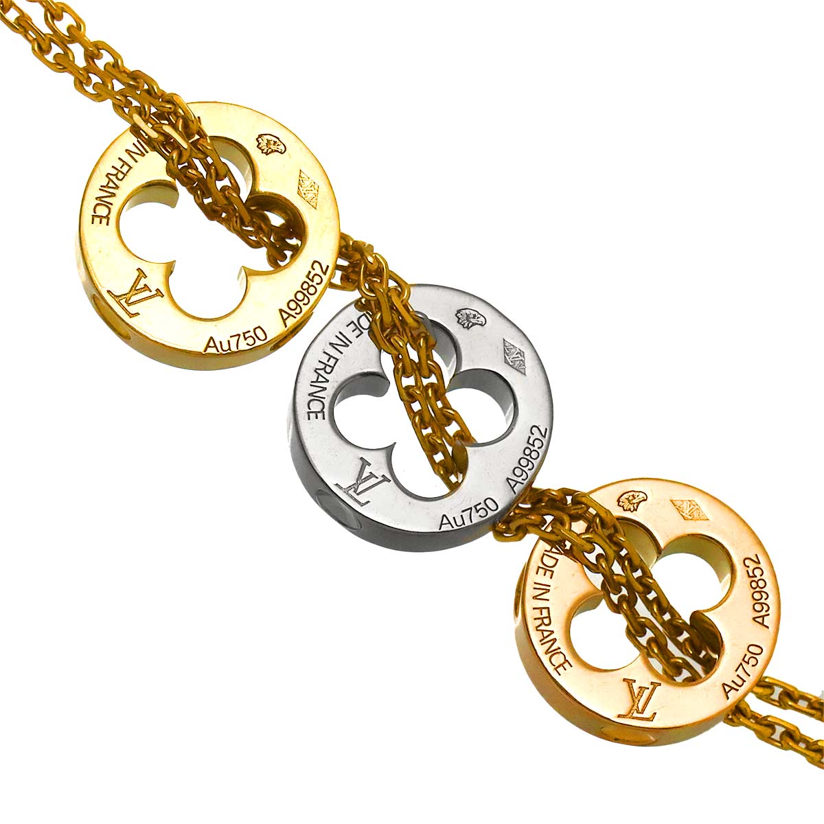 Pendentif Empreinte Necklace 18K YG WG PG 750