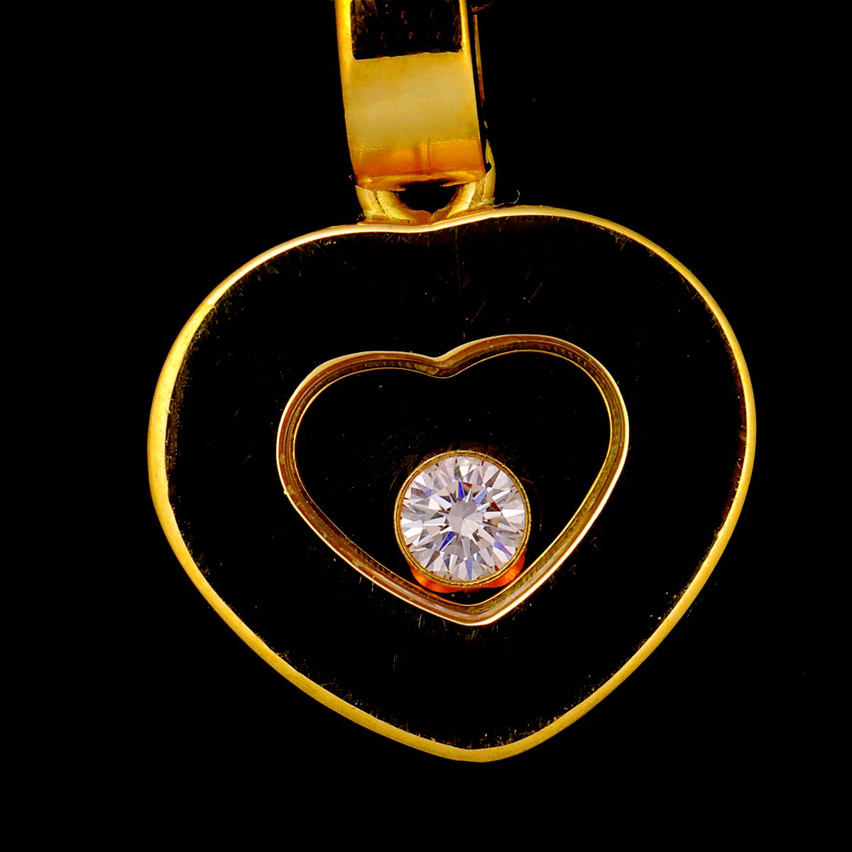 Happy Diamond Heart Necklace 18K Yellow Gold 750