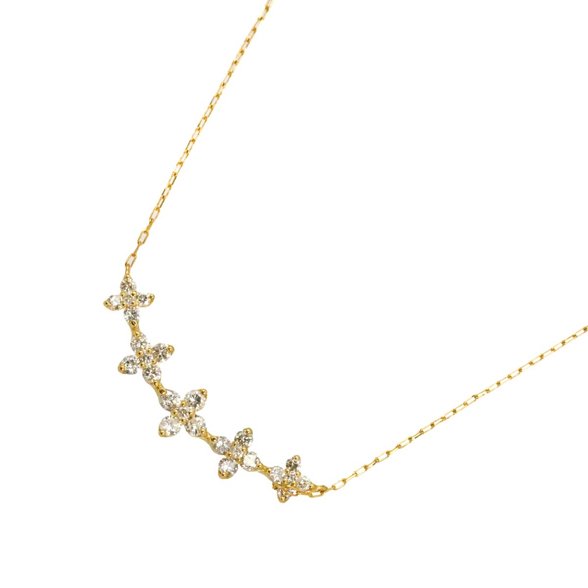 Diamond 0.50ct Necklace 18K YG Yellow Gold 750