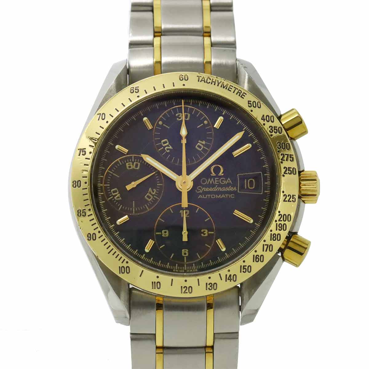 Speedmaster Date 3313.50 750 Yellow Gold Automatic Black Dial