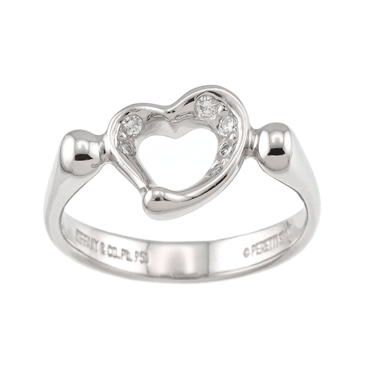 Open Heart Diamond Ring Platinum size5.5-5.75(US)