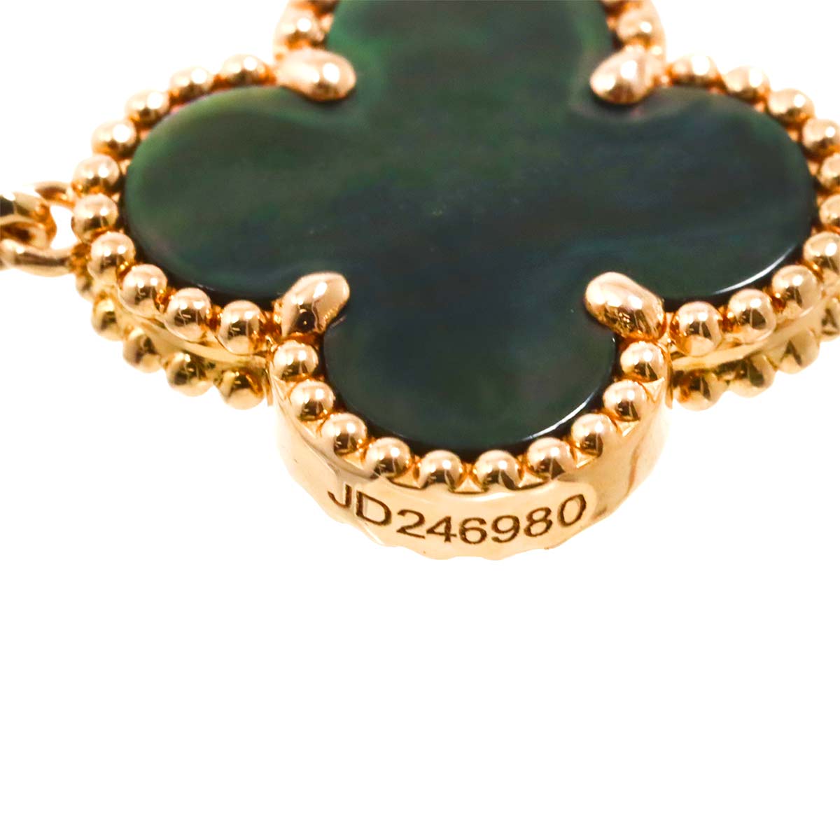 Vintage Alhambra 20P MOP Diamond Necklace 18K PG 750