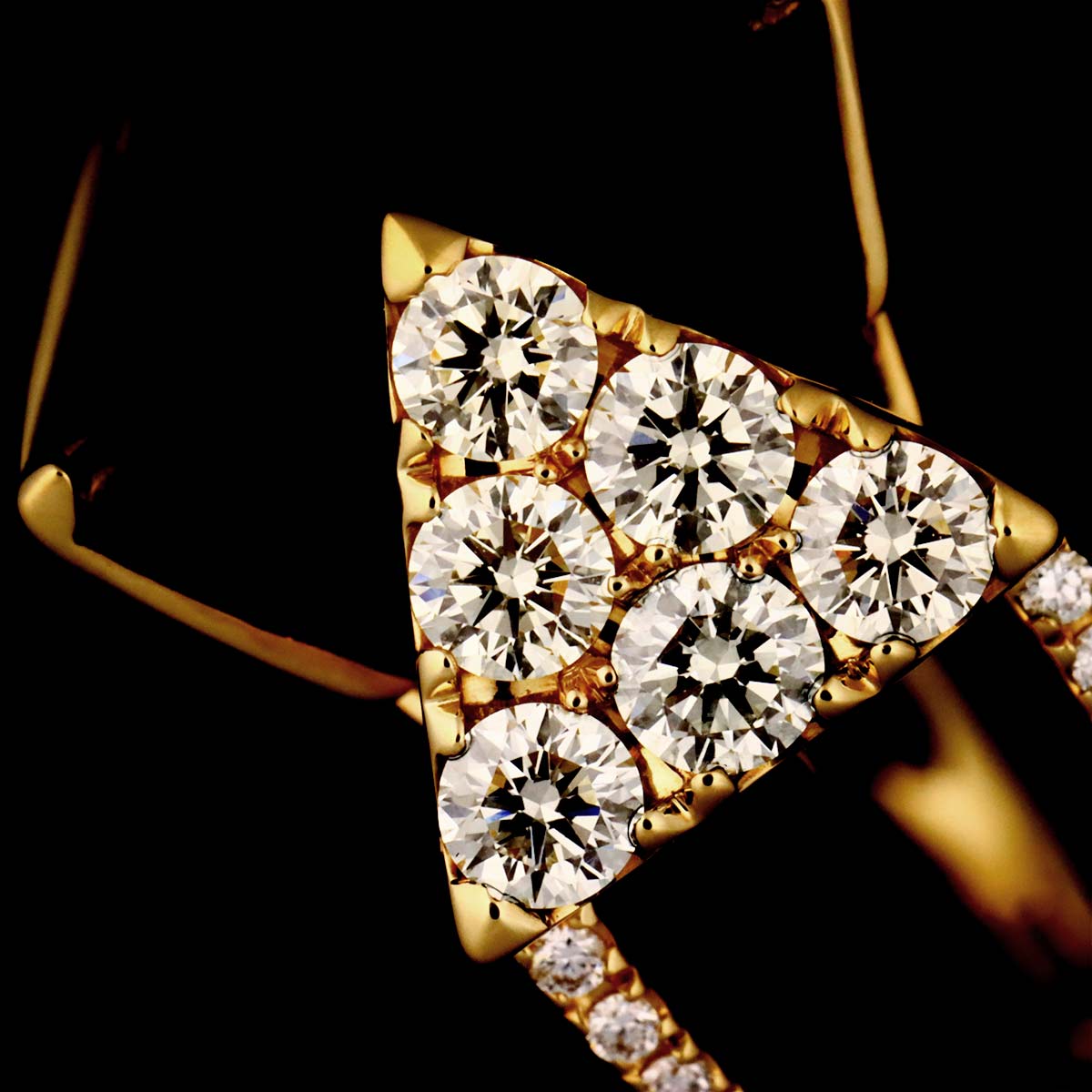 Quartz Diamond 0.55ct Ring 18K YG 750 Size:10.25(US)