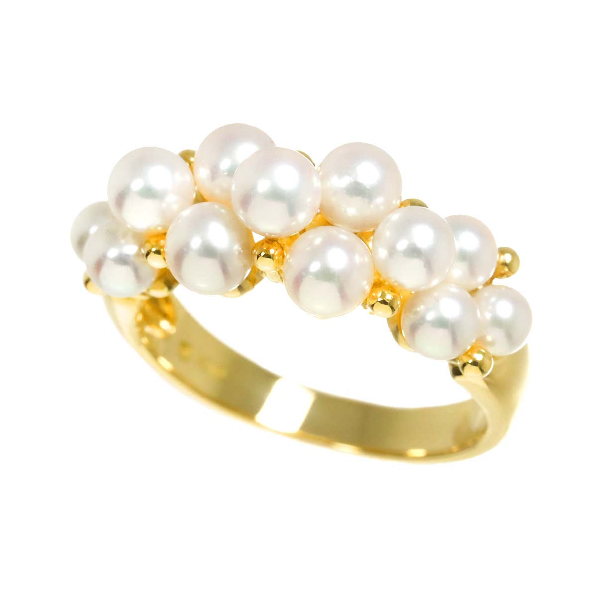Baby Pearl 3.9-3.2mm Ring 18K YG 750 Size5.5-5.75(US)