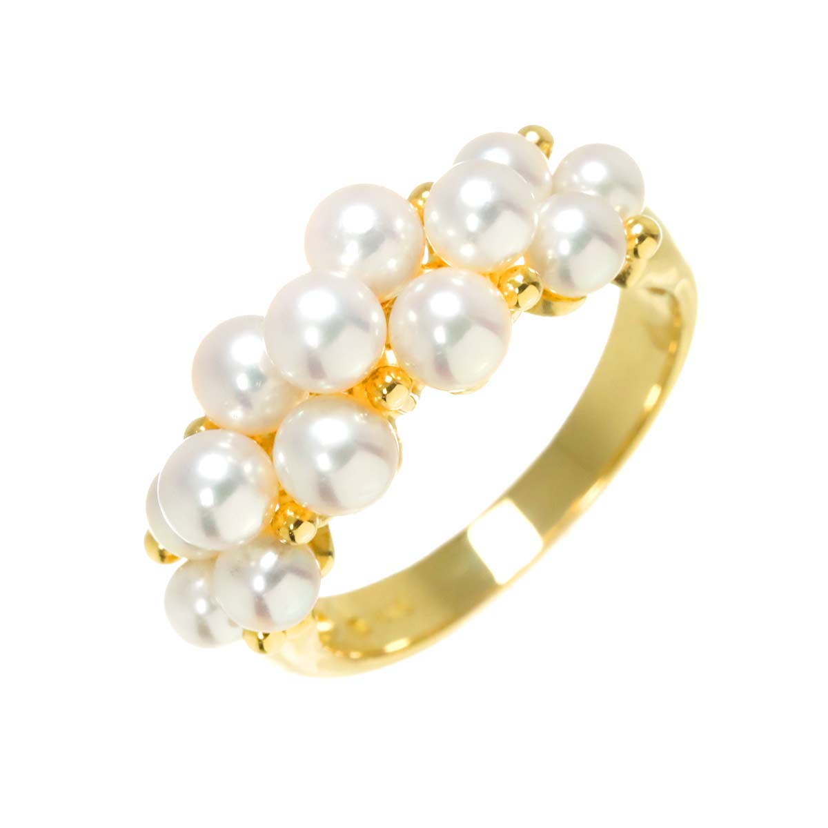 Baby Pearl 3.9-3.2mm Ring 18K YG 750 Size5.5-5.75(US)