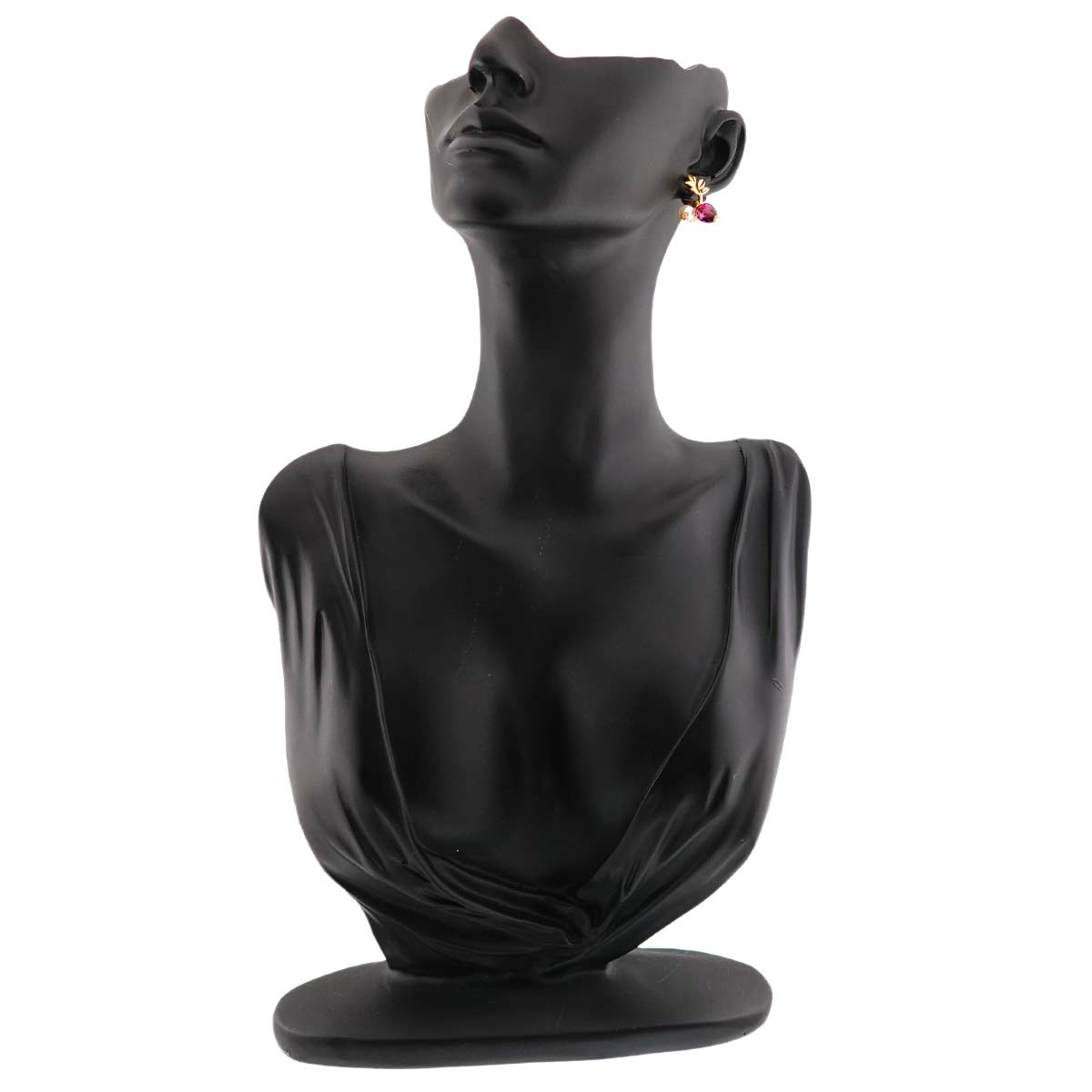 Akoya Pearl 5.2mm Garnet Earrings Clip on 18K YG 750