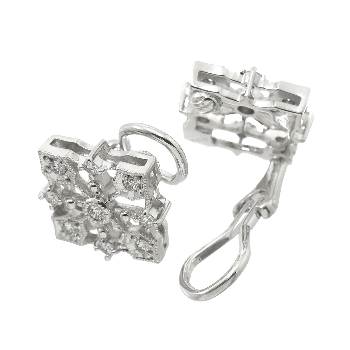 Diamond 0.16ct/0.16ct Earrings 18K White Gold 750