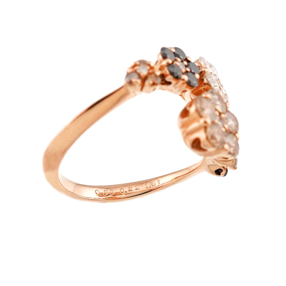 Diamond 0.50/0.51/0.22ct Ring 18K PG 750 Size6(US)