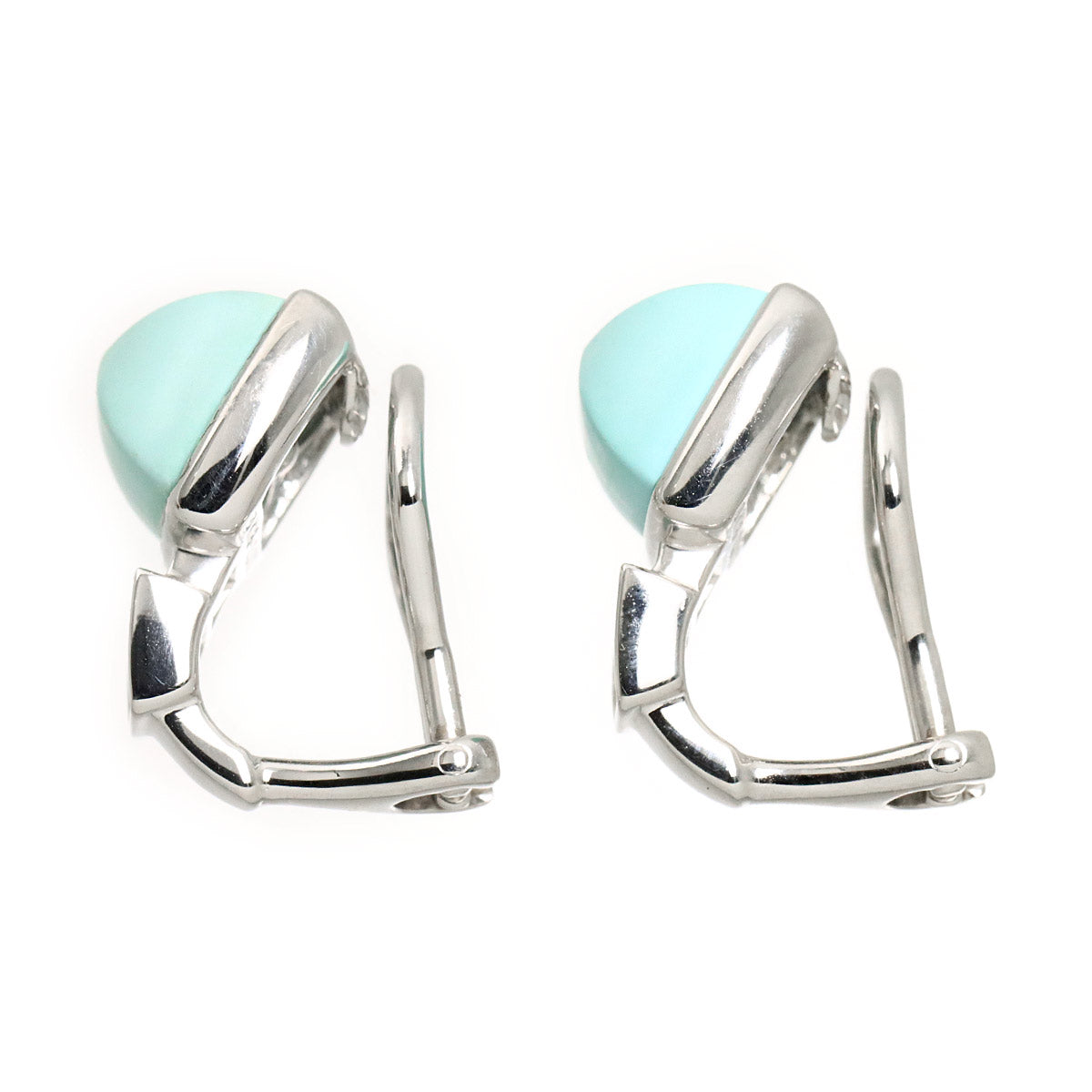 Turquoise Diamond 0.03ct/0.03ct Earrings Clip on 18K WG 750