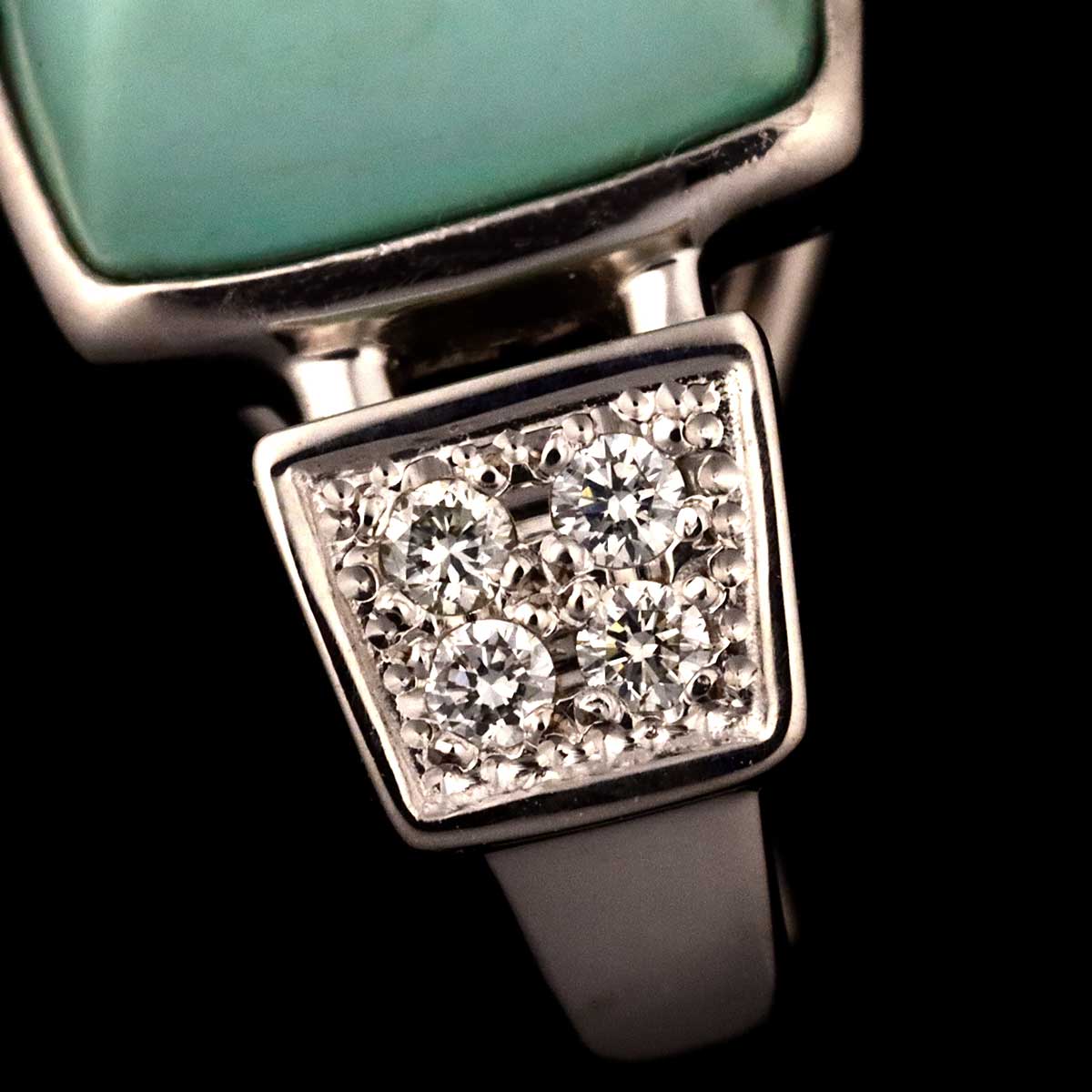 Turquoise Diamond 0.03ct/0.03ct Earrings Clip on 18K WG 750