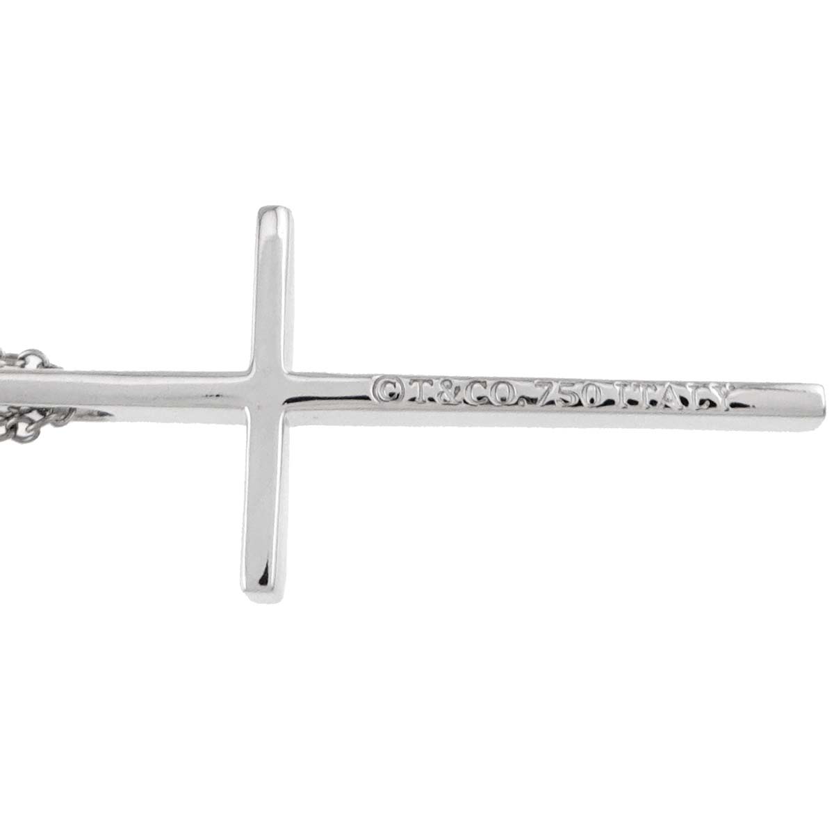 Cross Necklace 18K White Gold 750