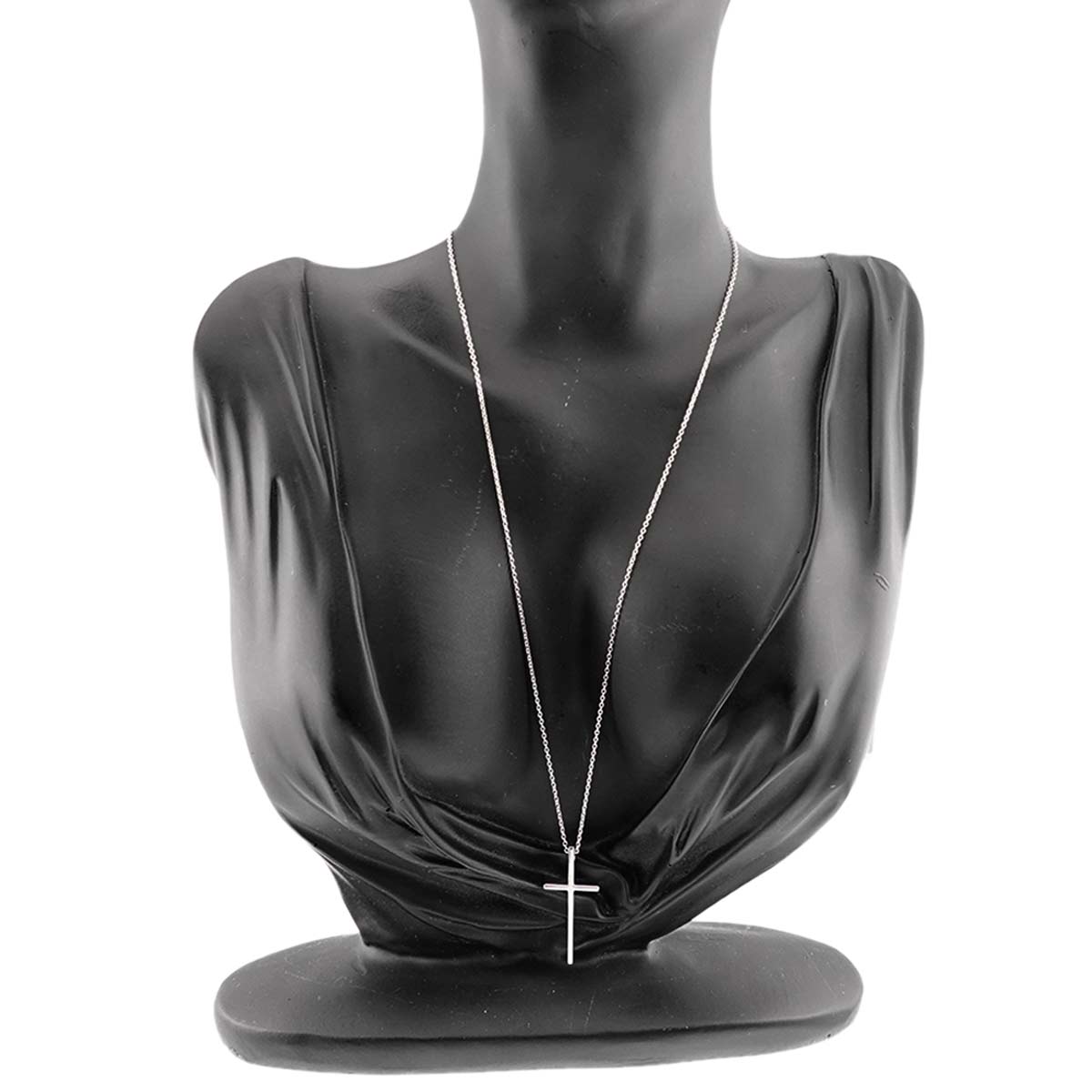 Cross Necklace 18K White Gold 750
