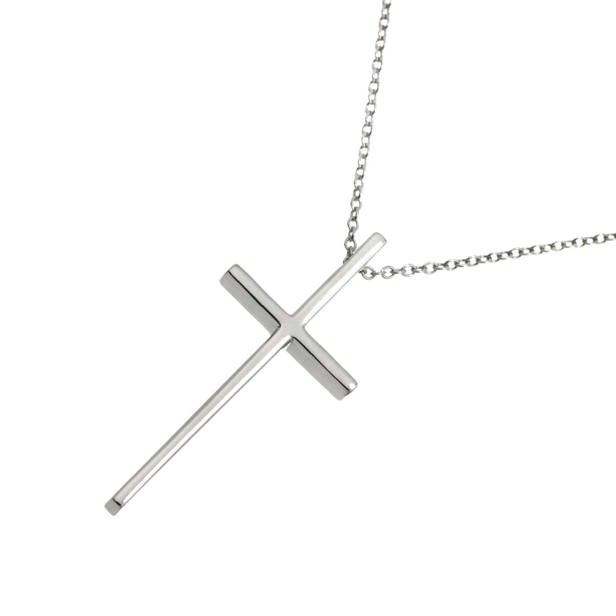 Cross Necklace 18K White Gold 750