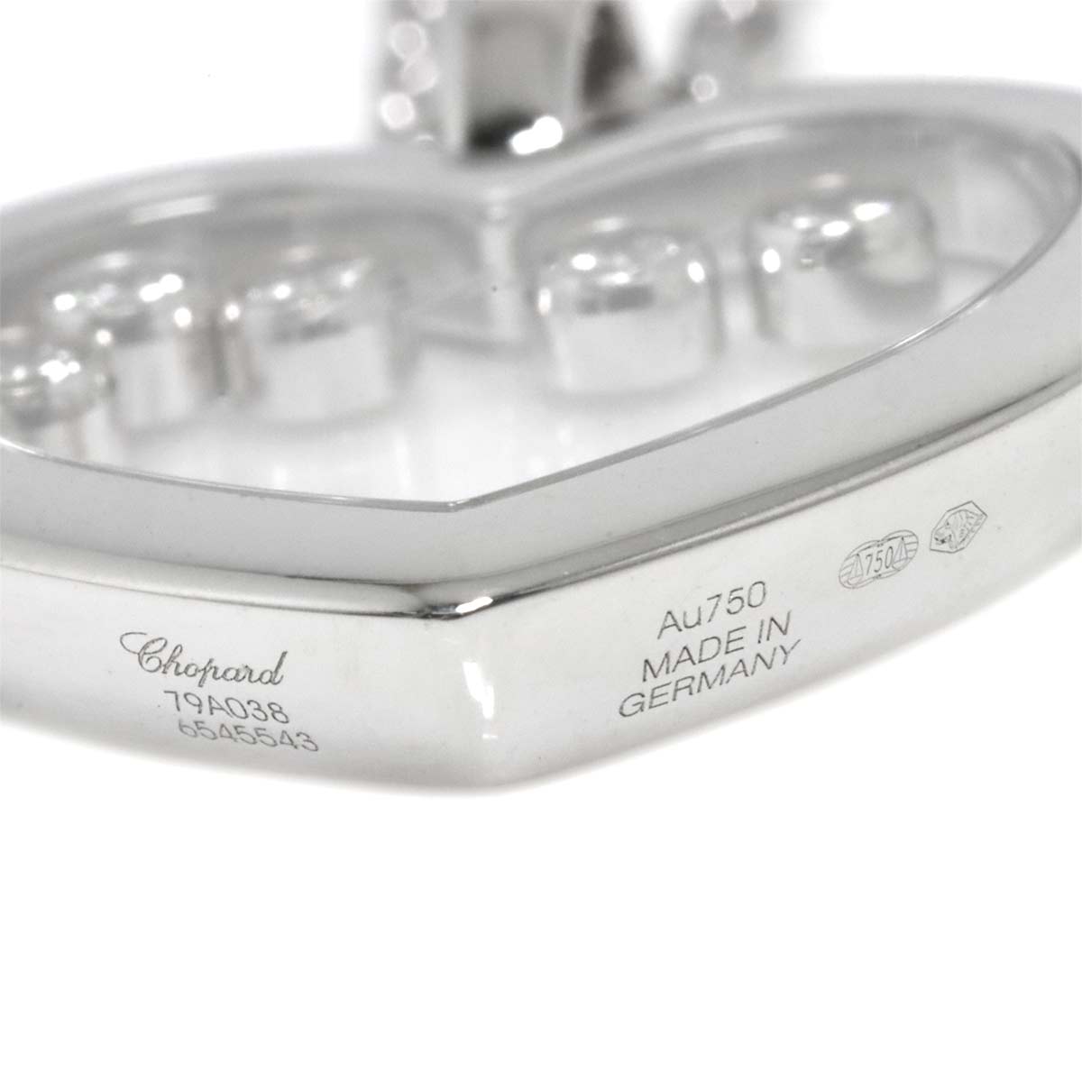 Happy Diamond Heart Long Necklace 18K White Gold 750