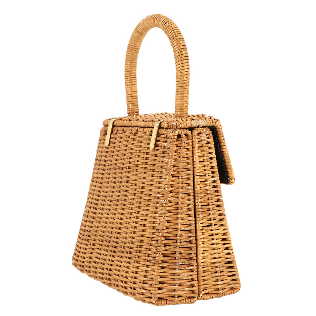 Ganchini Hand Bag Rattan Canework Beige
