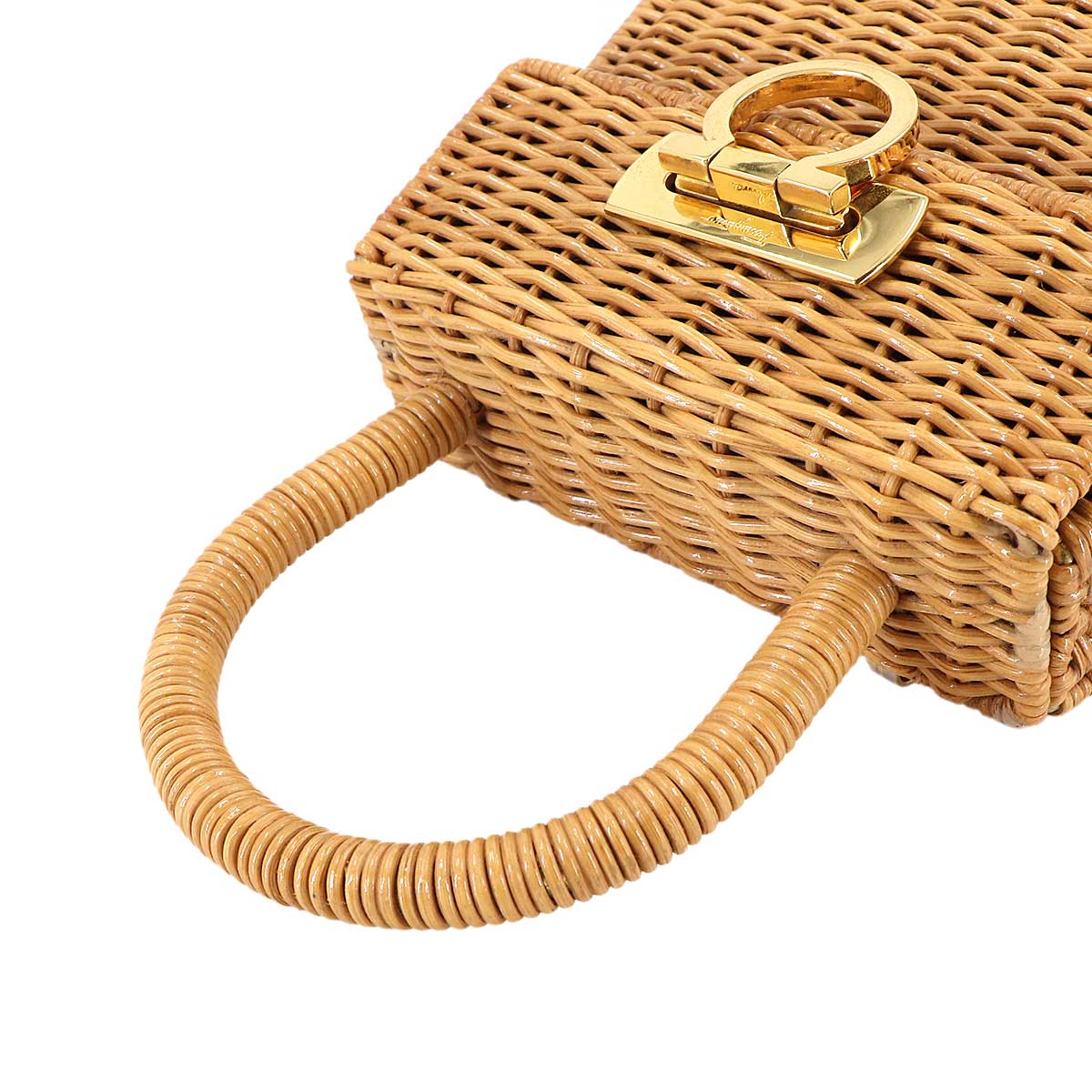 Ganchini Hand Bag Rattan Canework Beige