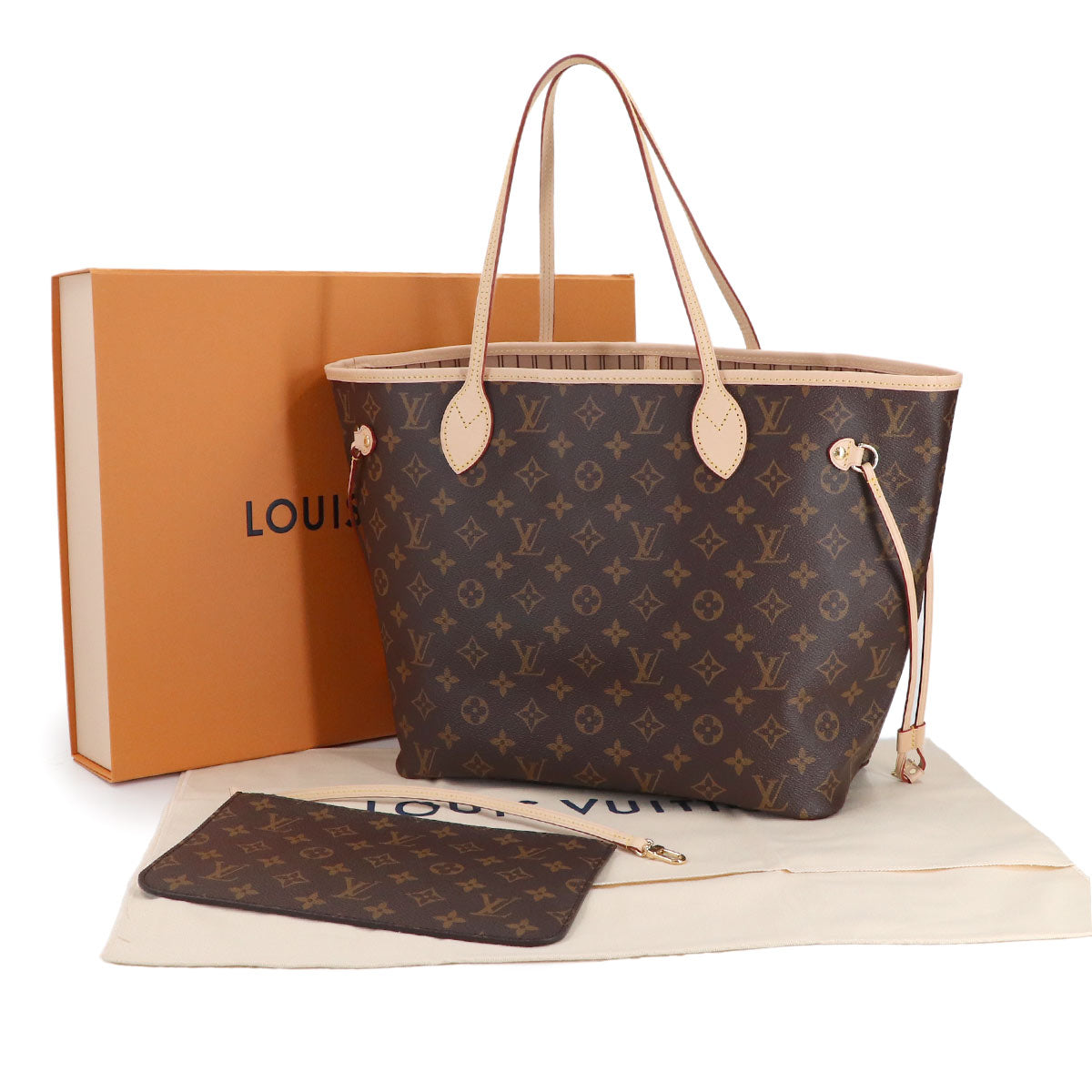 Monogram Neverfull MM Tote Bag Beige M46975 Purse