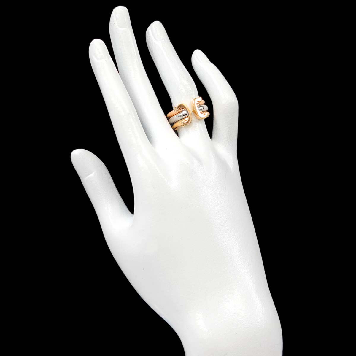 2C Trinity Ring 18K YG WG PG 750 Size52 6(US)