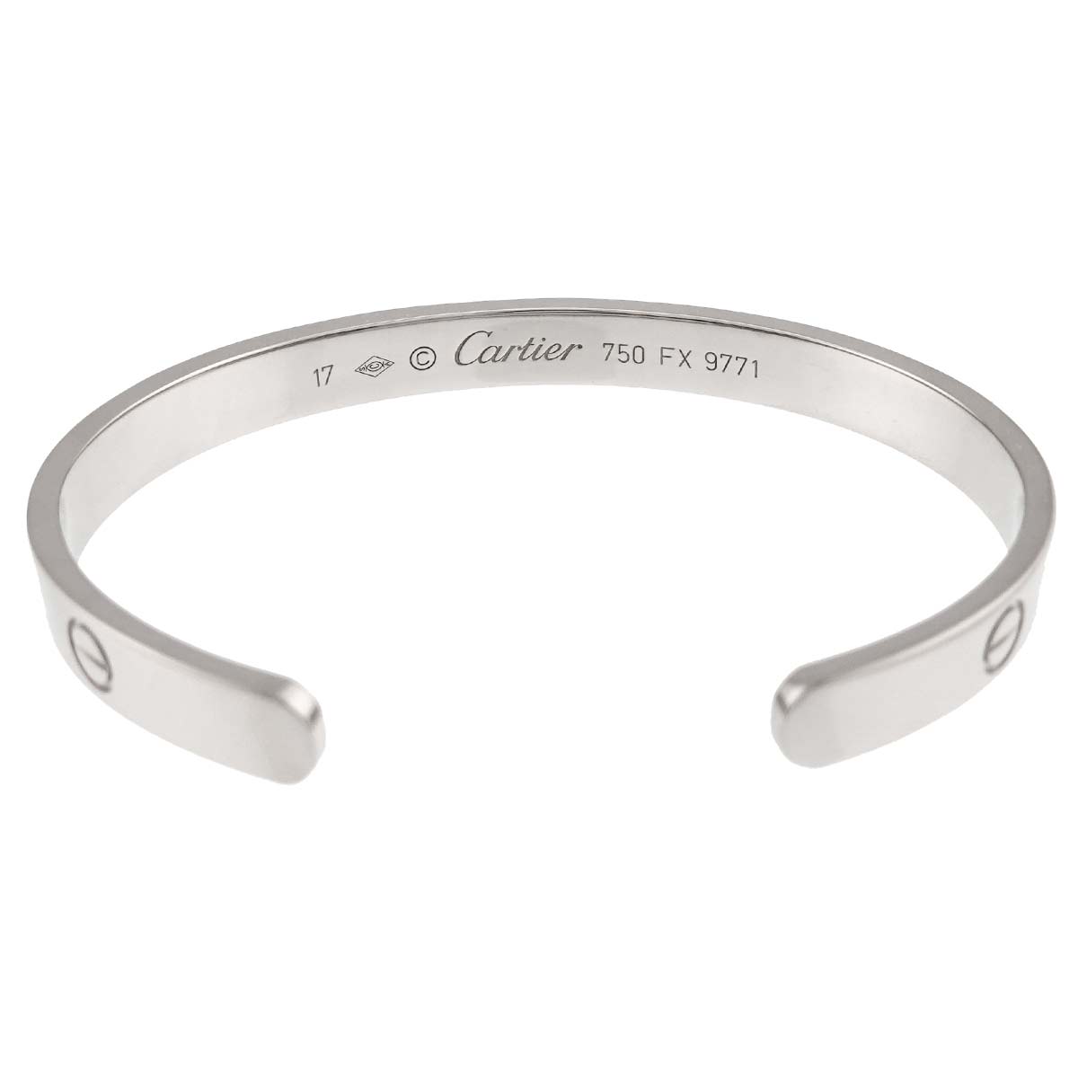 Love Bracelet Open 18K White Gold 750 Size17