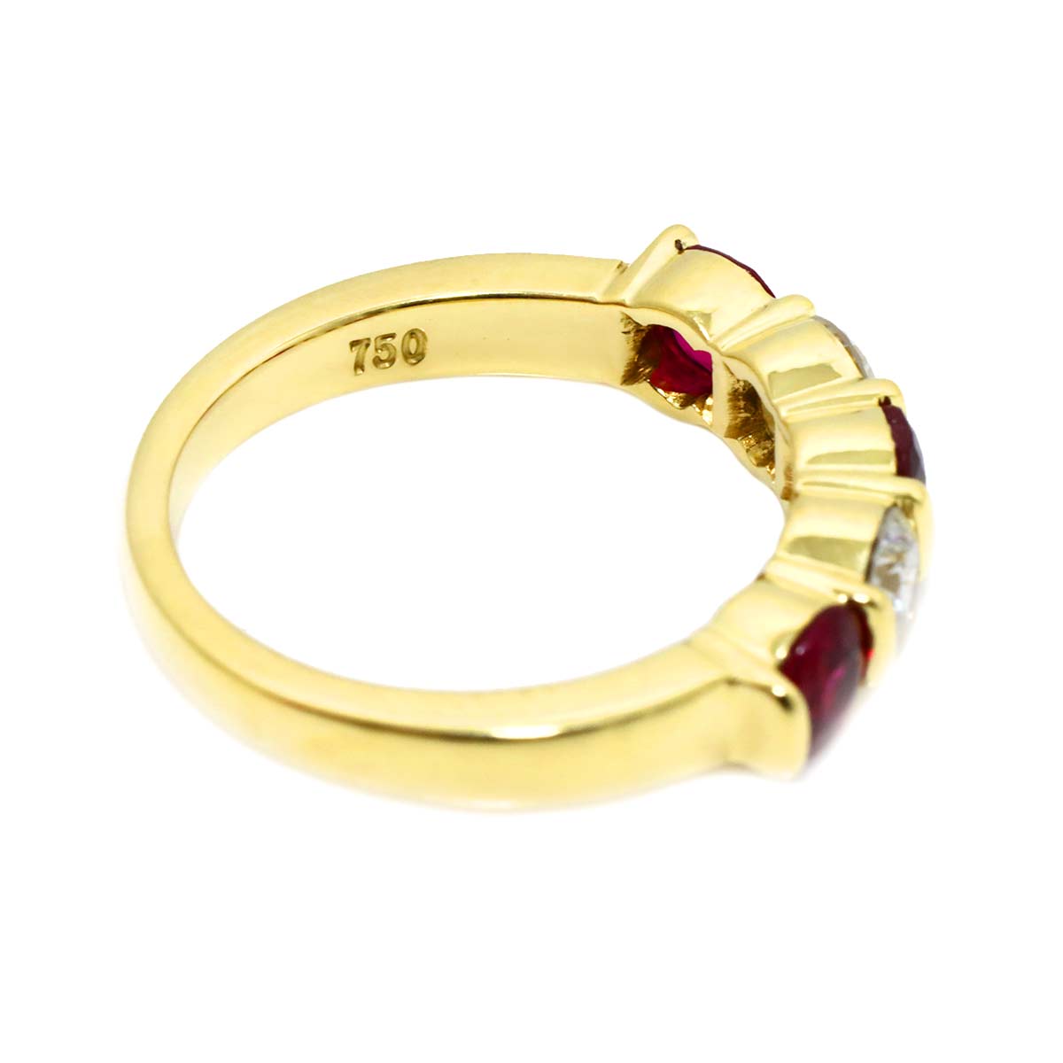 Ruby Diamond Ring 18K YG 750 size4.75-5(US)