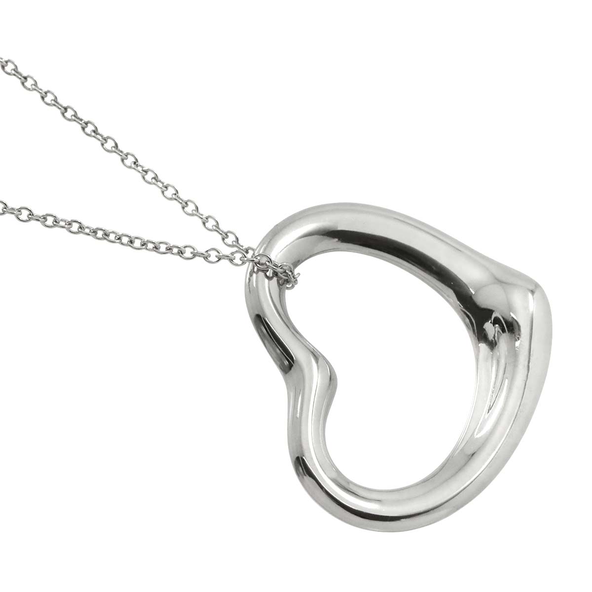 Open Heart Necklace Platinum