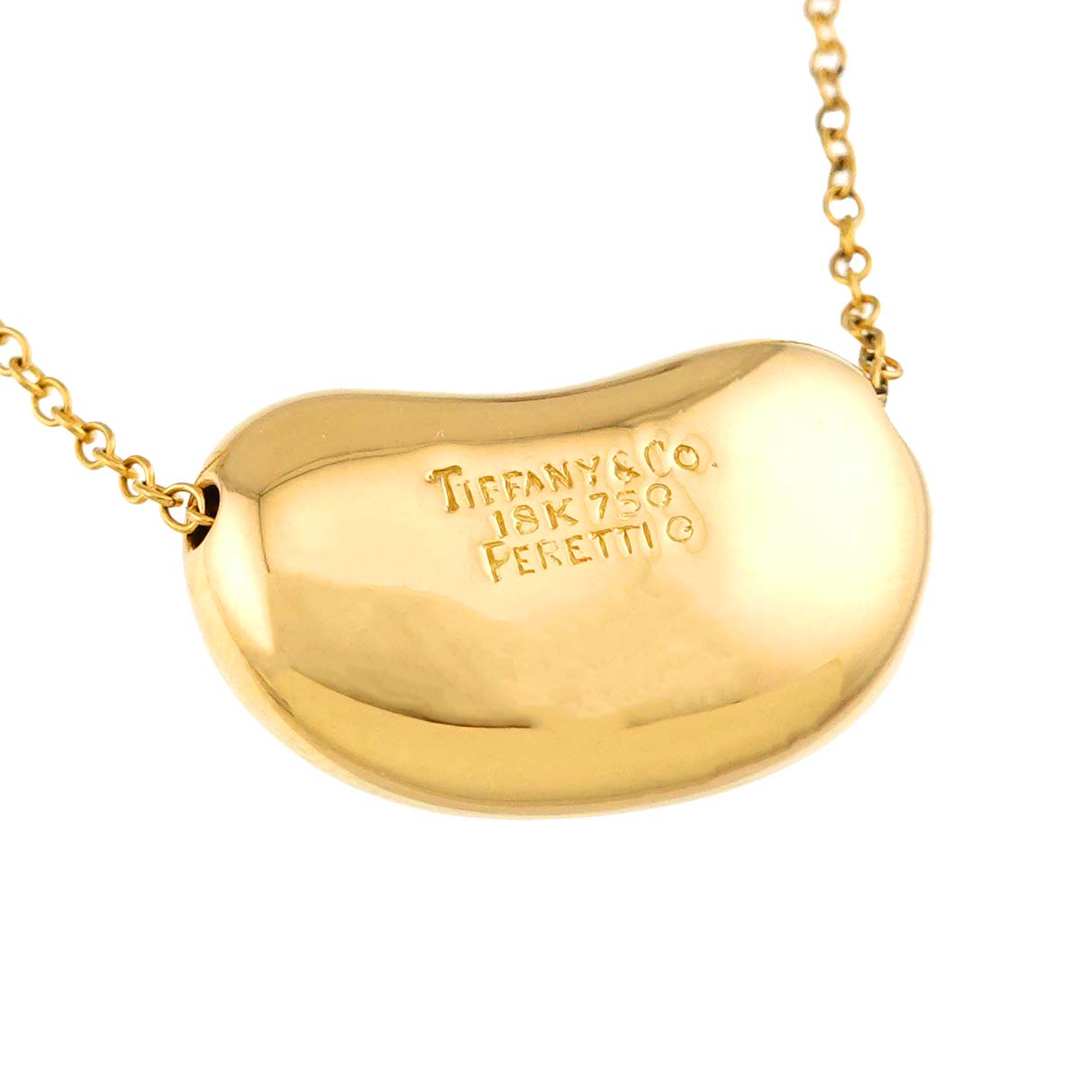 Bean Long Necklace 18K Yellow Gold 750