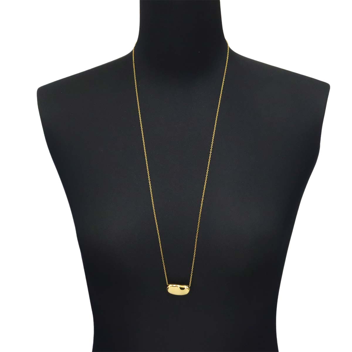 Bean Long Necklace 18K Yellow Gold 750