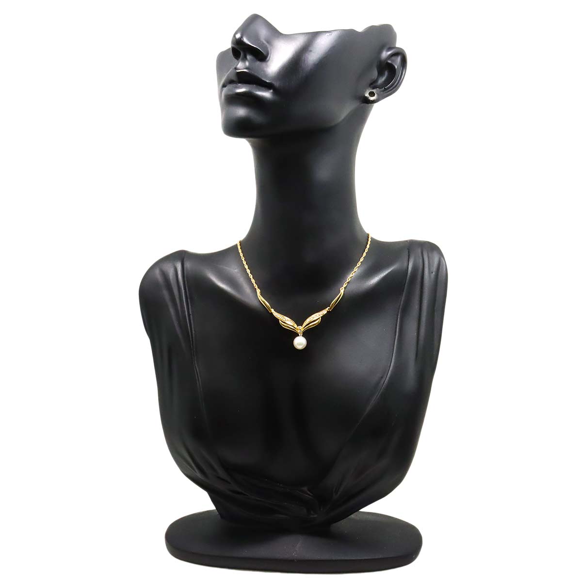 Akoya Pearl 7.5mm Diamond Necklace 18K YG 750