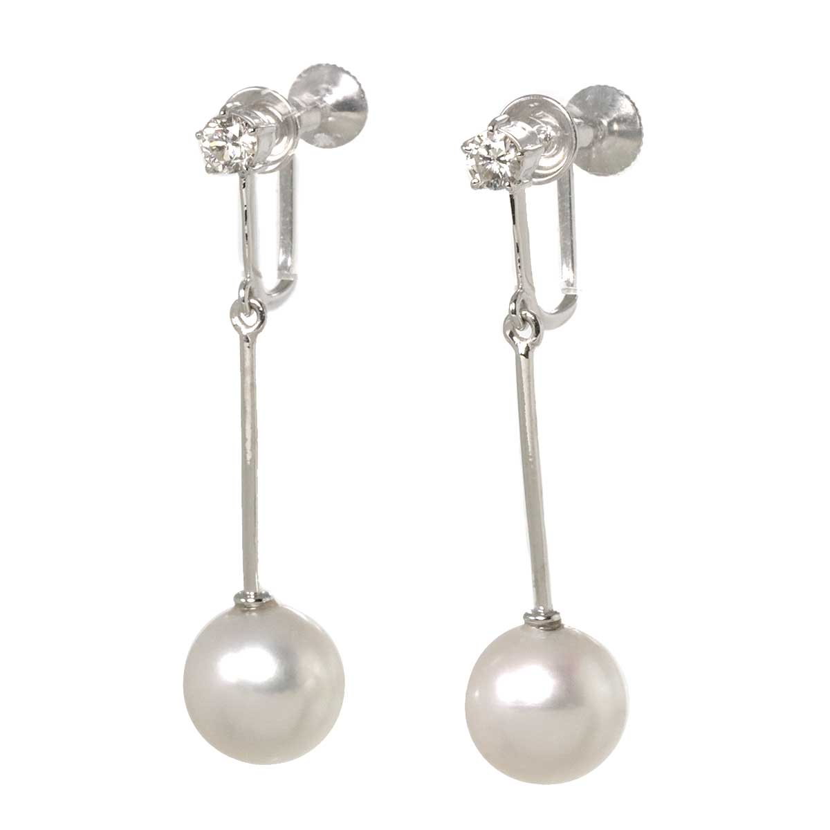 Akoya Pearl Diamond 0.12ct/0.12ct Earrings 18K WG 750