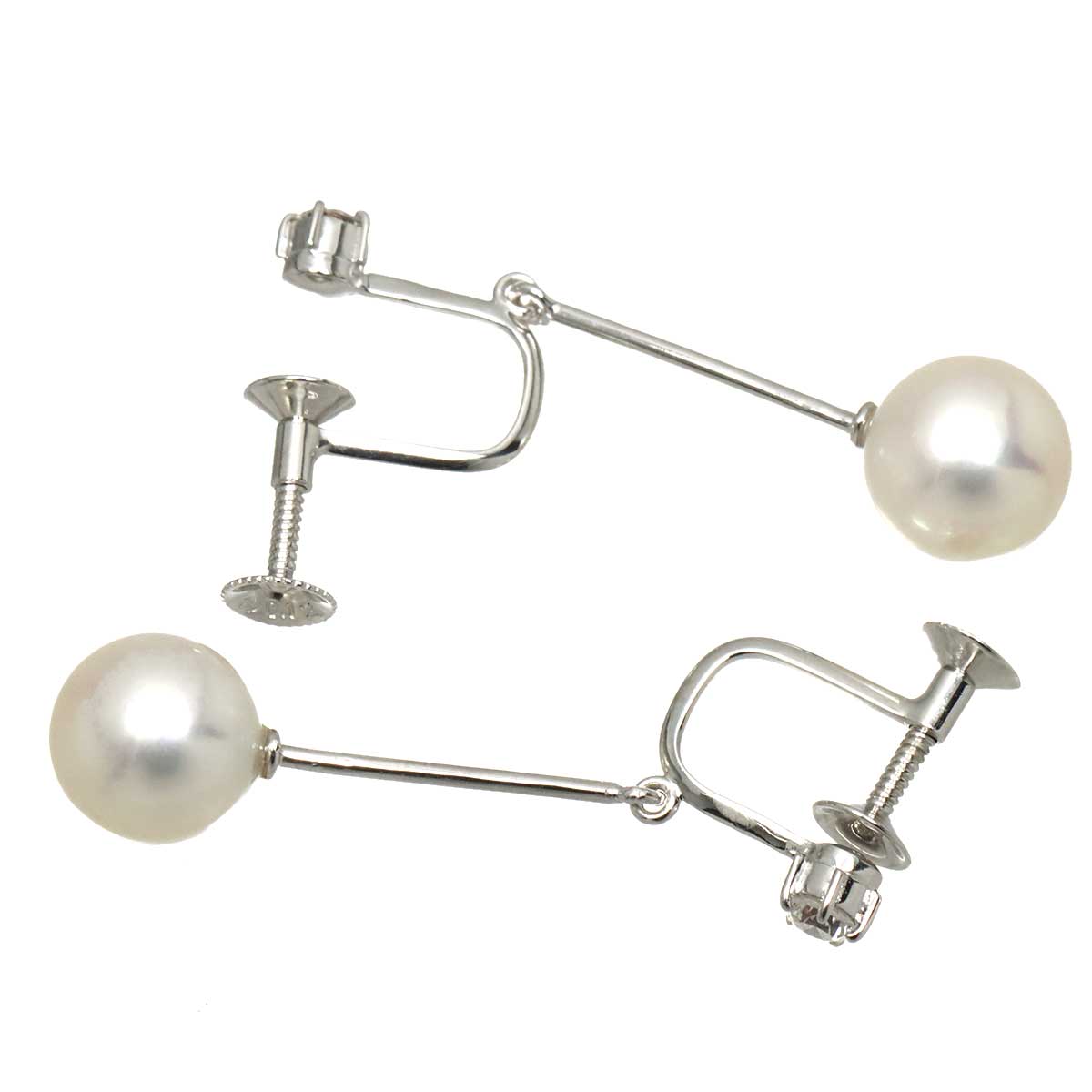 Akoya Pearl Diamond 0.12ct/0.12ct Earrings 18K WG 750