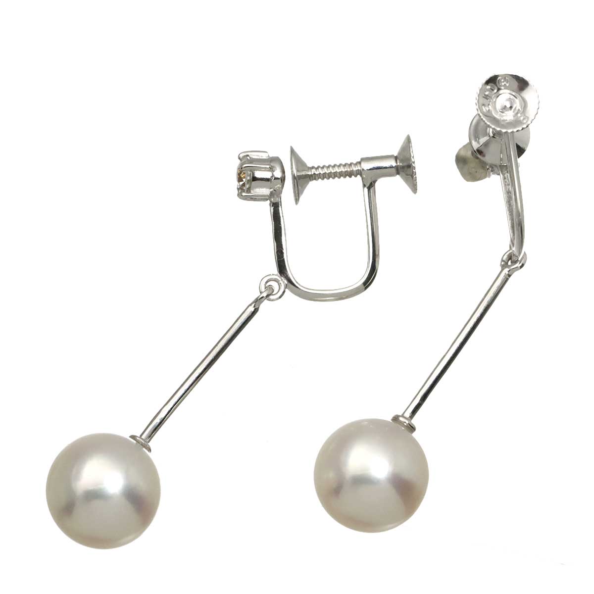 Akoya Pearl Diamond 0.12ct/0.12ct Earrings 18K WG 750