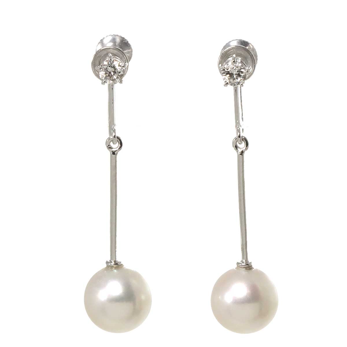 Akoya Pearl Diamond 0.12ct/0.12ct Earrings 18K WG 750