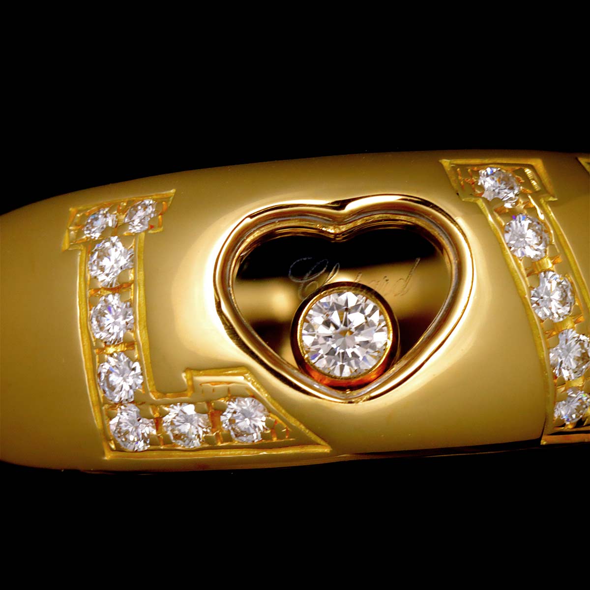 Happy Diamond LOVE Ring 18K YG 750 Size5.75-6(US)