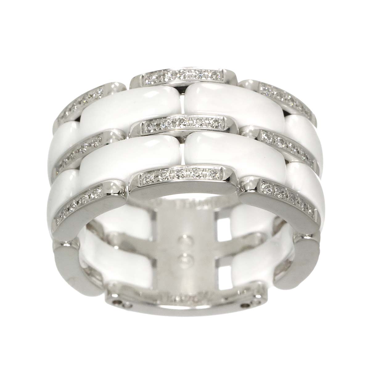 ULTRA LM Diamond Ring Ceramic 18K WG 750 Size60 8.75(US)